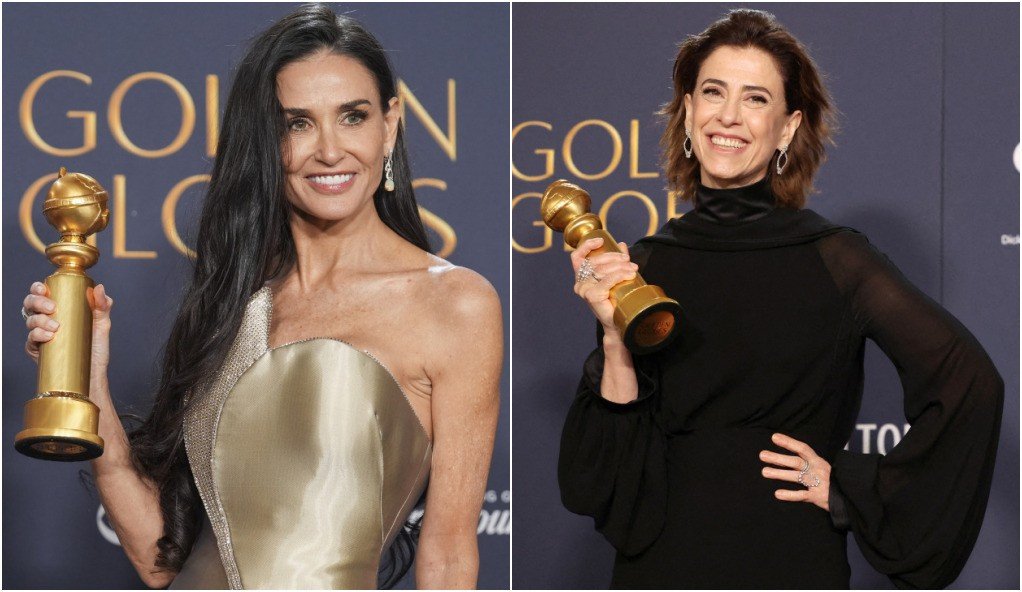 Fernanda Torres tem mais chance que Demi Moore no Oscar? Se dependesse do Globo de Ouro, sim